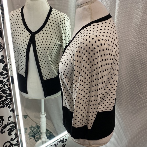 WHBM black and white polka dot cardigan - Picture 7 of 12